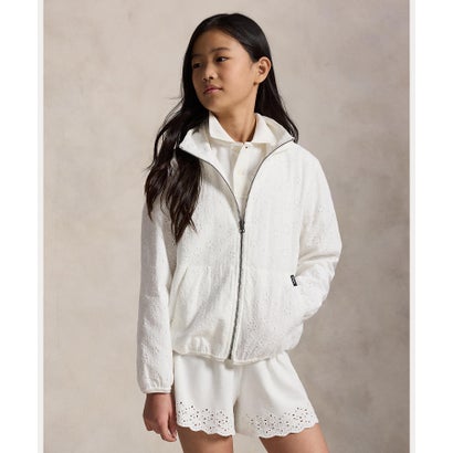 ポロ ラルフ 置き目レン POLO RALPH LAUREN (ガールズ 7才～16才)はと目 綿織物 フーデッド 上衣 （100白いこと）