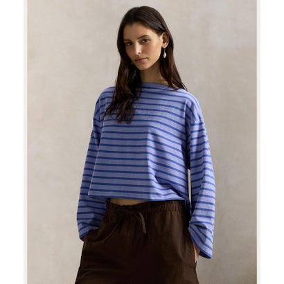 ポロ ラルフ 置き目レン POLO RALPH LAUREN ストライプド 猪牙のど首 マリナー プルオーバー （400青色）