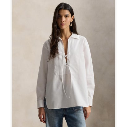 ポロ ラルフ ローレン POLO RALPH LAUREN レースアップ ビブ コットン シャツ （100ホワイト）