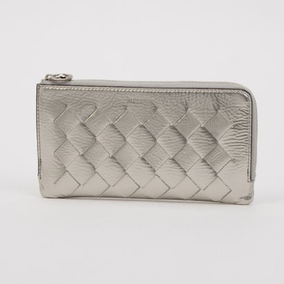 ペレボルサ PELLE BORSA メッシュL字ファスナーコンパクト長財布 （シルバー）