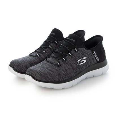 スケッチャーズ SKECHERS SLIP-INS：SUMMITS-DUZZLING HAZE（スリップインズ：サミッツ- ダズリング ヘイズ）149937W バンジーレーススニーカー ワイドフィット （ブラック/ホワイト）