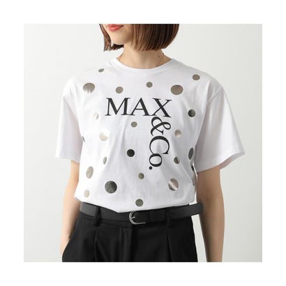 マックスマーラ Max Mara MAX MARA MAX＆CO KIDS ティーシャツ MX0289 MX057 ロゴタイプ 水玉 （MX100/白いこと）