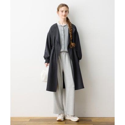 ルスークホリデー LE SOUK HOLIDAY 【WEB限定】リネンライクガウンロングコート （チャコールグレー） 9,049円