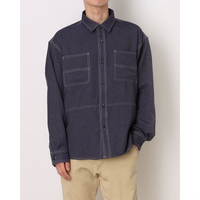 コンバース CONVERSE メンズ 長袖シャツ SYNTHETIC DENIM SHIRT M シンセティックデニムシャツ 40200392 （NAVY）