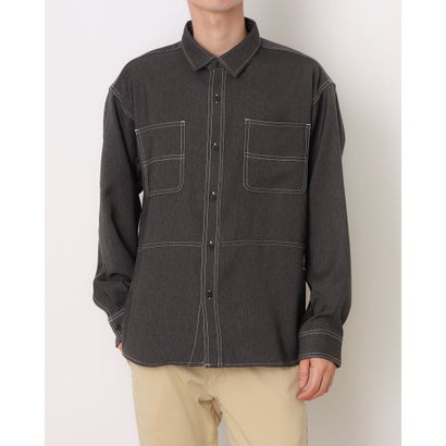 コンバース CONVERSE メンズ 長袖プルオーバー SYNTHETIC DENIM SHIRT M シンセティックデニムシャツ 40200393 （BLACK） メンズファッション-カジュアルシャツ-トップス