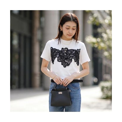 アナナ anana anana 半袖 Tシャツ a16-011 レース カットソー （WHM/ホワイト×ブラック）