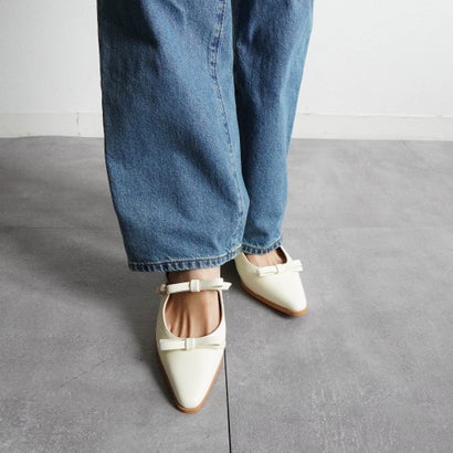 ファビーファビー FABBY FABBY. ダブルリボンミュールパンプス （PUオフ）
