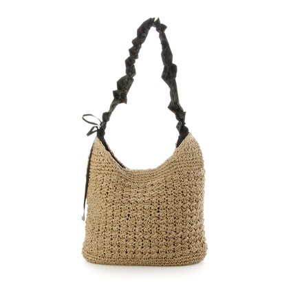 カシュカシュ cache cache カシュカシュ cachecache / ドロストフリルハンドル地柄編みトート カゴバッグ （BK） 6,518円