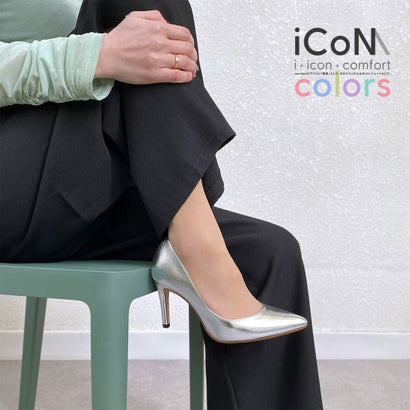 マミアン mamian 【 26SS iCoN COLORS 】9.0糎 一方ならずなりにくい 美脚ポインテッドトゥカラーパンプス／C9043 （しろがね色）