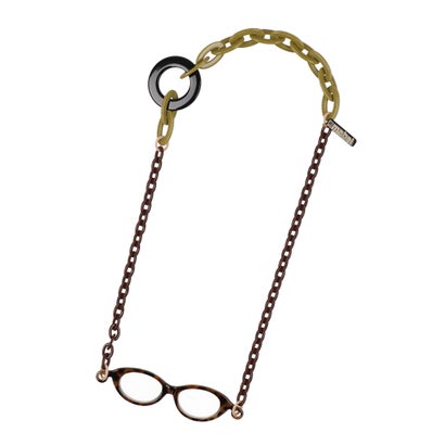 マベル mabel ルーペ グラスチェーン ネックレス (Khaki Brown)