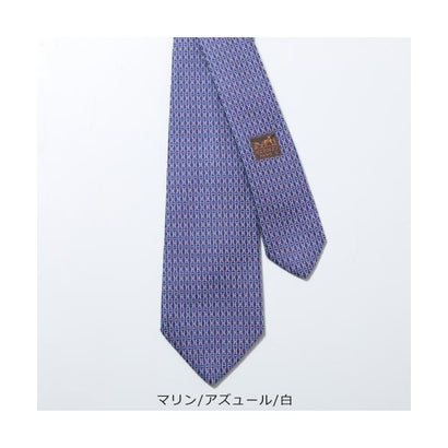 エルメス Hermes HERMES タイ アンジップ UMZIP TIE H織り五分五分 （米国海兵隊員/アズュール/白）