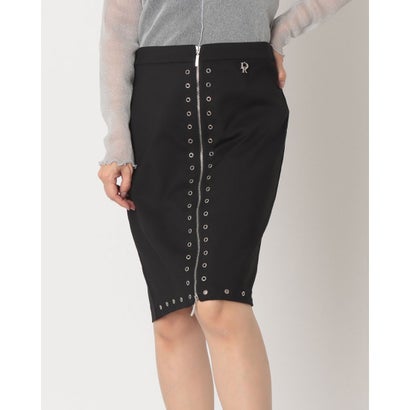 デニーローズ DENNY ROSE 丸カンポイントフロントジップアップ綿サテンスカート （BLACK） 12,678円