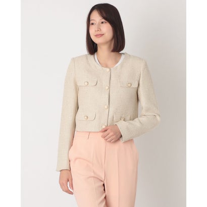 ガウディ GAUDI CHANELツィードノーカラージャケット （BEIGE）