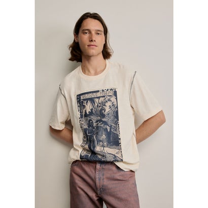 デシグアル Desigual ゴーギャンプリントTシャツ （ホワイト）