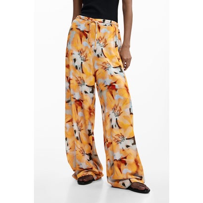 デシグアル Desigual フローラルフルイドパンツ （青み）