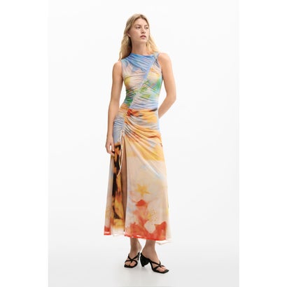 デシグアル Desigual ドレープのあるロングドレス （マルチ）