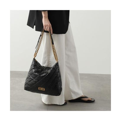 バレンシアガ BALENCIAGA BALENCIAGA ショルダーバッグ CRUSH HOBO M 806487 210J1 （1000/BLACK-ブラック）