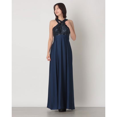 リナシメント RINASCIMENTO クロスフロントスパンコールマキシワンピース （Blu Navy）