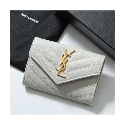 サンローラン SAINT LAURENT SAINT LAURENT コインケース 414404 BOW01 ミニ金入れ （9207/象牙色）