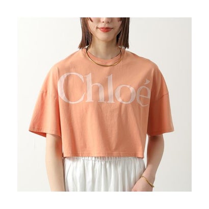 クロエ Chloe Chloe Kids 半袖 ティーシャツ C20859 ロゴタイプ カットソー （43A/APRICOT/オレンジ色）