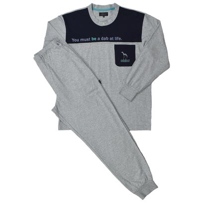 アダバット リラックスウェア　アンダーウェア adabat RELAX WEAR / UNDER WEAR 長袖ヘンリーネックパジャマ （モクグレー）