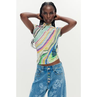 デシグアル Desigual 波模様のプリントTシャツ （グリーン）｜LOCOMALL（ロコンド公式ストア）