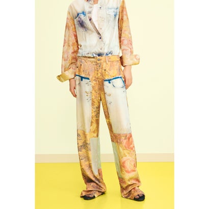 デシグアル Desigual ハイブリッドプリントパンツ （イエロー）