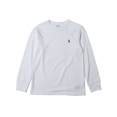 ラルフローレン RALPH LAUREN ボーイズライン 綿織物 ロング衣袂 クルーネックティーシャツ （白いこと） キッズ・ベビー・マタニティ-トップス