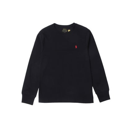 ラルフローレン RALPH LAUREN ボーイズライン 綿織物 ロング衣袂 クルーネックティーシャツ （アールエルブラック）