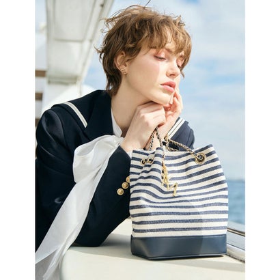 エイミーイストワール EIMY ISTOIRE クラシックマリンバケットバッグ （NAVY）