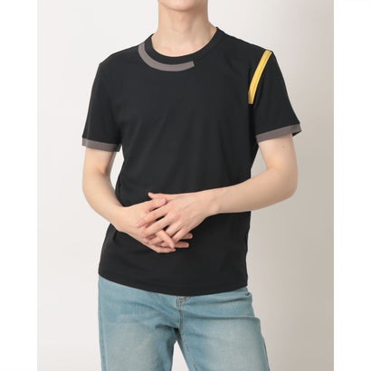 イタリコ ITALICO gino日本製 切り替え 半袖Tシャツ カットソー （ブラック）