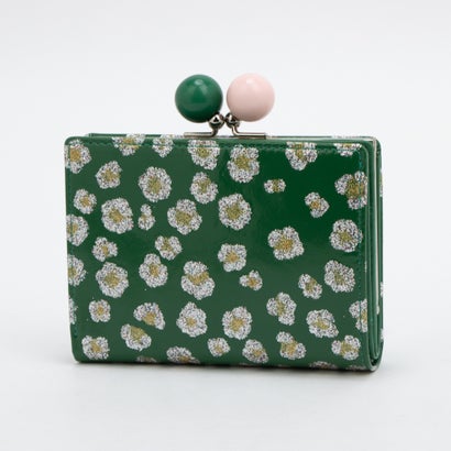 ツモリチサト キャリー tsumori chisato CARRY グリッターフラワー がま口 2つ折り財布 （グリーン）