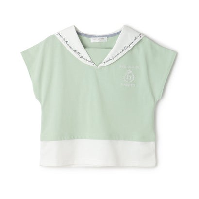 ポンポネットジュニア pom ponette junior セーラーレイヤードトップス （エメラルド 緑であること）