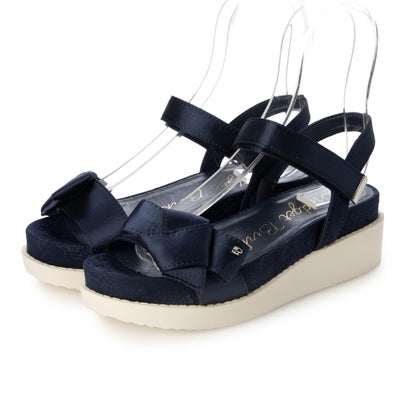 ブリジット バーキン Bridget Birkin リボンベルトジャガードサンダル （ネイビー雑材）