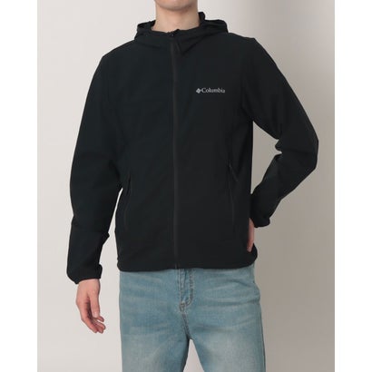 コロンビア Columbia メンズ トレッキング ソフトシェルジャケット ヘザーキャニオンIIフーデッドジャケット WE1602 （Black）