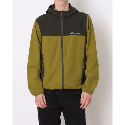 コロンビア Columbia メンズ トレッキング ソフトシェルジャケット ヘザーキャニオンIIフーデッドジャケット WE1602 （Mossy Green  Greenscape）