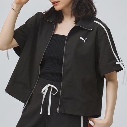 プーマ PUMA レディース 半袖Tシャツ リネンミックスマテリアル SS JKT_ 638096 （PUMA BLACK）