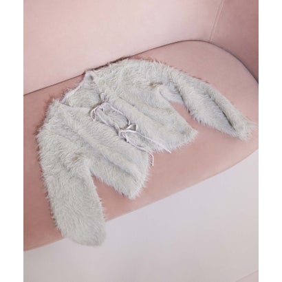 ラヴィジュール RAVIJOUR フェザーヤーンリボンカーディガン （GRAY）