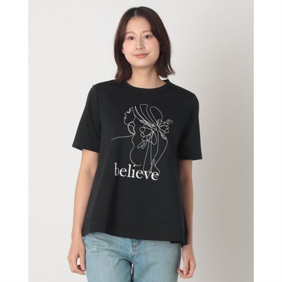 ブローディア BRODIAEA バックシャンAライン 半袖プリントTシャツ【日本製】 （ブラック）