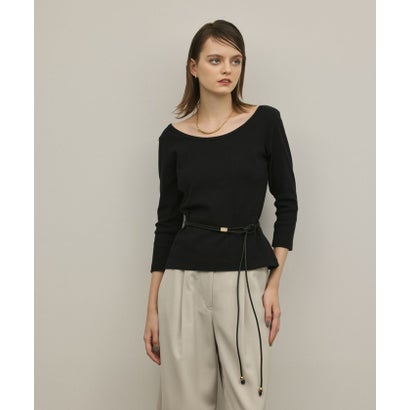 グレースコンチネンタル GRACE CONTINENTAL テレコカットトップ （黒いこと） トップス-レディースファッション-Tシャツ・カットソー