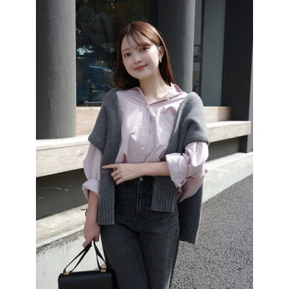 アニュアンス anuans 【26SS】スタンダードシャツ (GREYISH PINK)|LOCOMALL(ロコンド公式ストア)