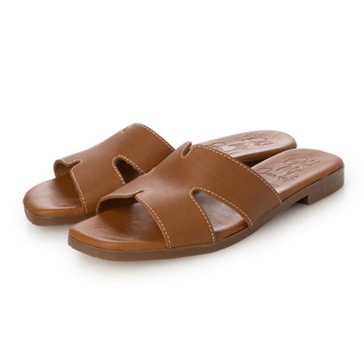 オー マイ サンダルズ Oh my Sandals スクエアトウフラットミュールサンダル （赤銅色）