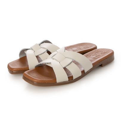オー マイ サンダルズ Oh my Sandals フラットレザーミュールサンダル （象牙色）