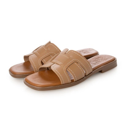 オー マイ サンダルズ Oh my Sandals ステッチフラットミュールサンダル （駱駝）