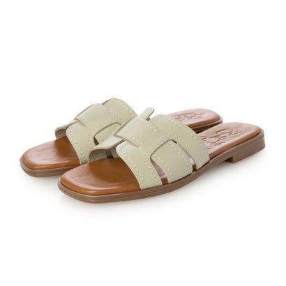 オー マイ サンダルズ Oh my Sandals ステッチフラットミュールサンダル （ライトグリーン）