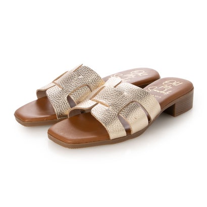 オー マイ サンダルズ Oh my Sandals ローヒールレザーミュールサンダル （ゴールド）