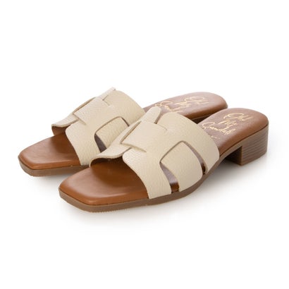 オー マイ サンダルズ Oh my Sandals ローヒールレザーミュールサンダル （象牙色）