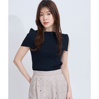 ノエラ NOELA 2WAYドレープノースリリブニット （ブラック）