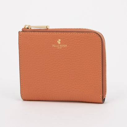 ペレボルサ PELLE BORSA コンパクト財布 （サーモンオレンジ）