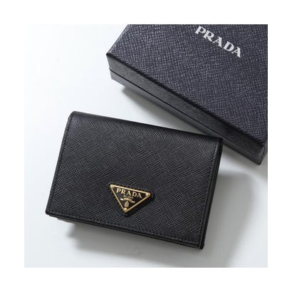 プラダ PRADA PRADA 二つ折り金入れ 1MV021 QHH ３角形ロゴタイプ （F0002/NERO/黒いこと）